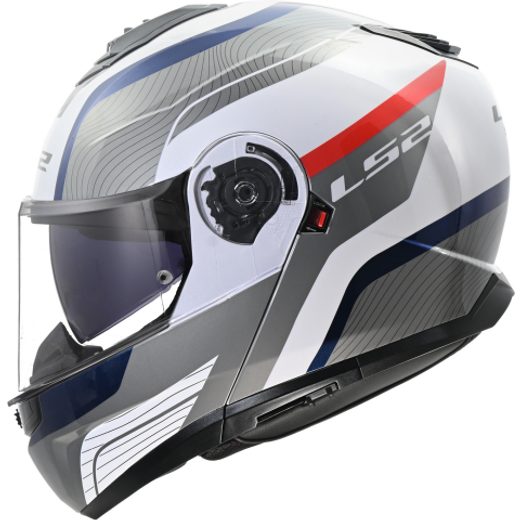 LS2 VÝKLOPNÁ PŘILBA FF908 STROBE II MONZA WHITE BLUE RED-06 XS