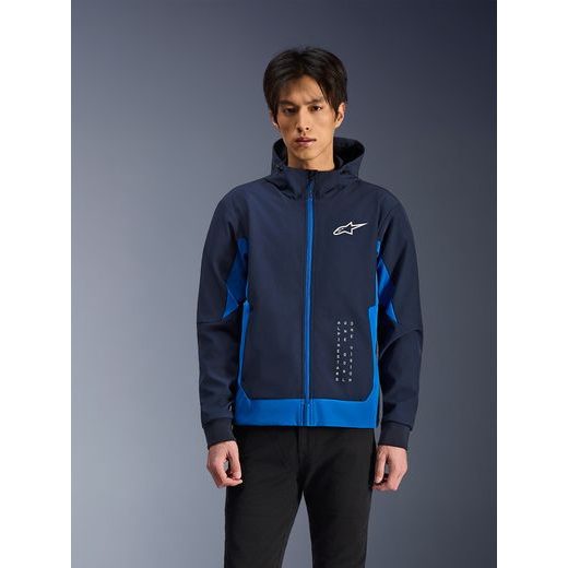BUNDA RADIUM TECH HOODIE, ALPINESTARS (TMAVĚ MODRÁ/MODRÁ) 2026