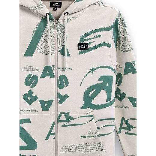 MIKINA DETERMINANT HOODIE, ALPINESTARS (BÍLÁ OFFWHITE)