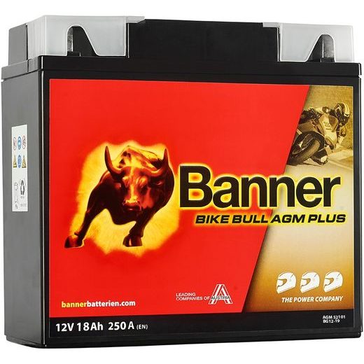 BATERIE GELOVÁ 12V, GT20H-3, 19AH, 310A, BANNER BIKE BULL GEL 183X79X171