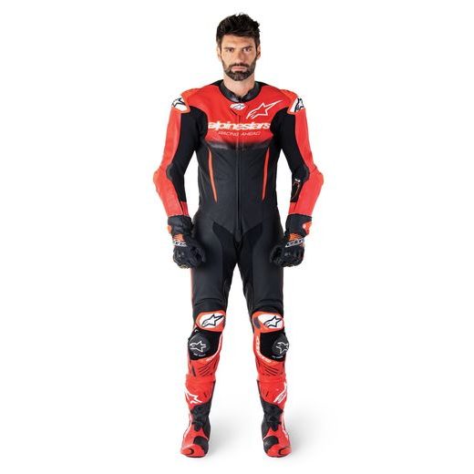 JEDNODÍLNÁ KOMBINÉZA GP-R7, TECH-AIR READY/KOMPATIBILNÍ, ALPINESTARS (ČERNÁ/ČERVENÁ) 2025