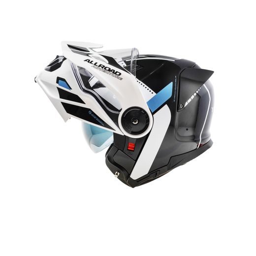 MOTO HELMA YOHE FG102 ENDURO DOUBLE VISOR ČERNÁ/BÍLÁ/MODRÁ