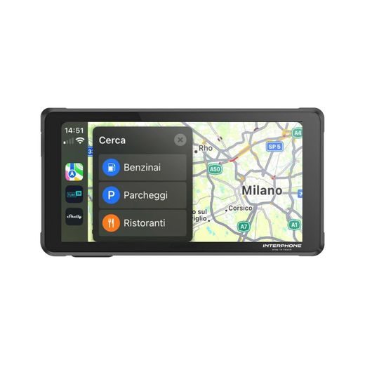 INTERPHONE DISPLEJ RIDESYNC - APPLE CARPLAY A ANDROID AUTO PRO MOTOCYKLY + STÍNÍTKO ZDARMA