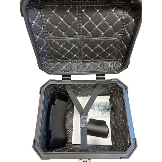 KUFR HLINÍKOVÝ DB TOPCASE 36L ČERNÝ + PLOTNA + SÍŤKA NA ZA ZAVAZADLA ZDARMA