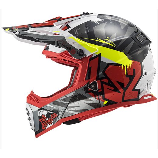 LS2 MOTOKROSOVÁ PŘILBA MX437 FAST EVO CRUSHER BLACK RED