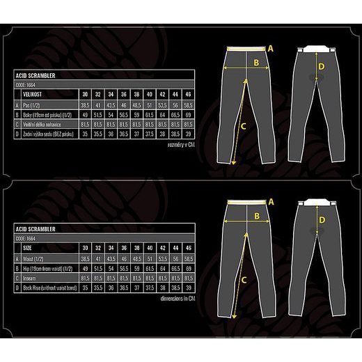 TRILOBITE PÁNSKÉ KALHOTY 1664 ACID SCRAMBLER ČERNÉ