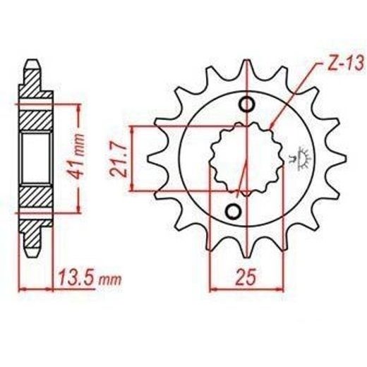 ŘETĚZOVÉ KOLEČKO PRO SEKUNDÁRNÍ ŘETĚZY TYPU 525, JT - ANGLIE (15 ZUBŮ)
