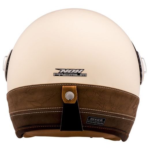 PŘILBA NOX PREMIUM HERITAGE (KRÉMOVÁ BÍLÁ, HNĚDÁ KŮŽE)