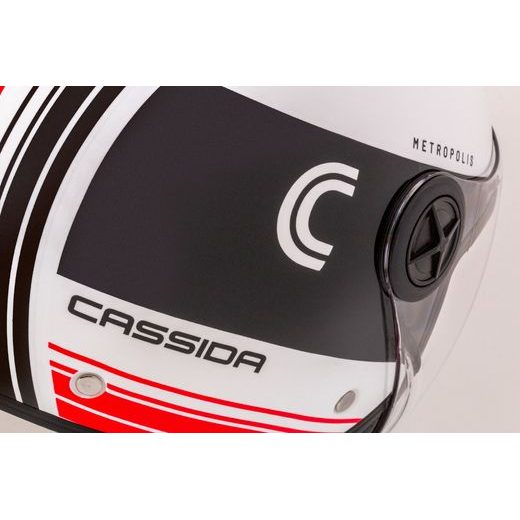 PŘILBA CASSIDA HANDY METROPOLIS (ČERNÁ/BÍLÁ/ČERVENÁ) 2023