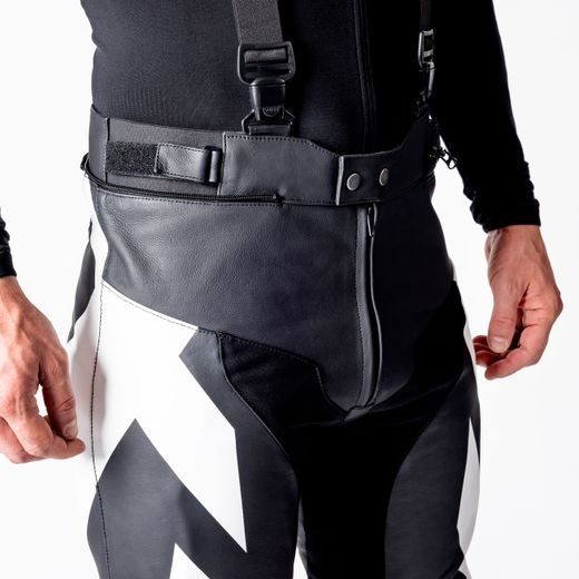 DVOUDÍLNÁ KOŽENÁ KOMBINÉZA IXS ACE 1.0 X2-229406 ČERNO-BÍLO-ČERVENÁ 58