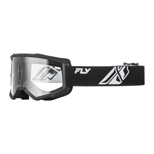 BRÝLE FOCUS, FLY RACING - USA DĚTSKÉ (ČERNÁ/BÍLÁ - ČIRÉ PLEXI)