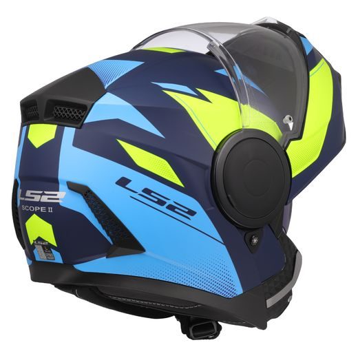 LS2 VÝKLOPNÁ MOTO PŘILBA FF902 SCOPE II DURIA BLUE H-VIS YELLOW