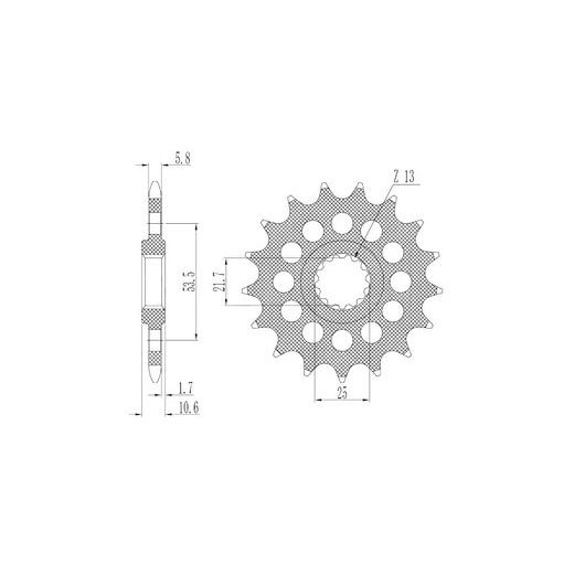ŘETĚZOVÉ KOLEČKO PRO SEKUNDÁRNÍ ŘETĚZY TYPU 520, SUNSTAR (17 ZUBŮ)