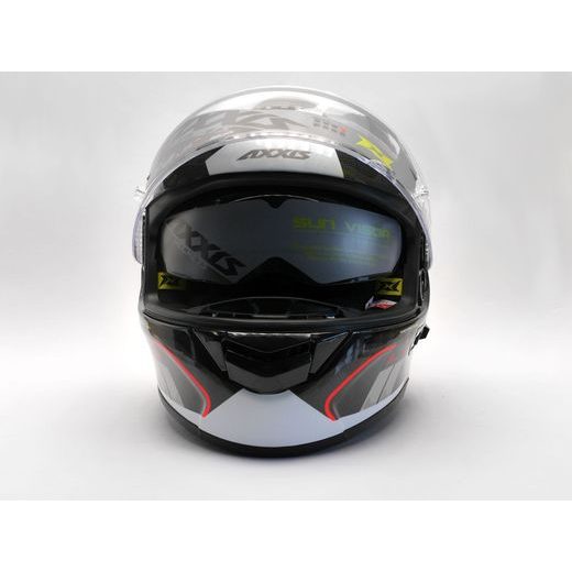 INTEGRÁLNÍ HELMA AXXIS RACER GP CARBON SV SPIKE A0 LESKLÁ PERLEŤOVÁ BÍLÁ XXL