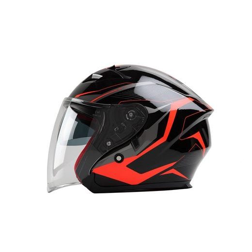 OTEVŘENÁ PŘILBA MAXX SKÚTROVÁ HELMA (ČERNO ORANŽOVÁ FLUO)