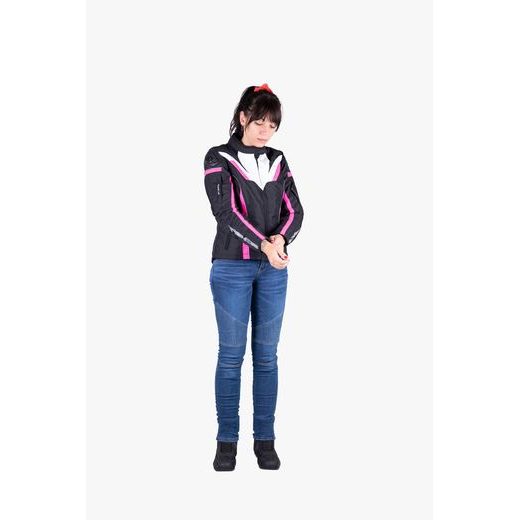 DÁMSKÁ BUNDA IXS RS-1000-ST X56023 ČERNO-BÍLO-RŮŽOVÁ DL