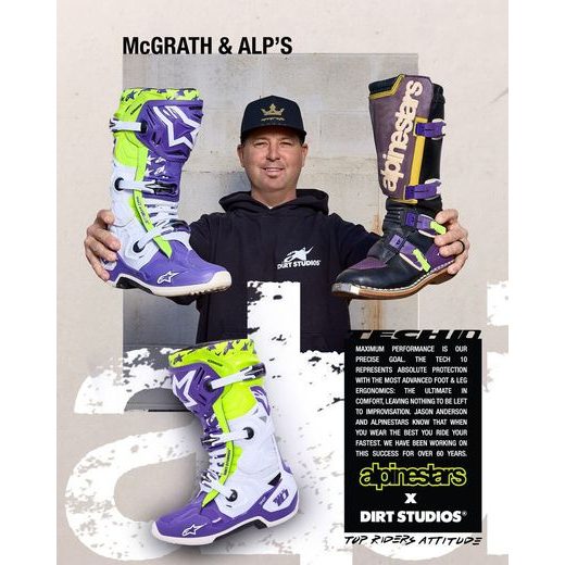 BOTY TECH 10 LIMITOVANÁ EDICE DIRT STUDIOS, ALPINESTARS (BÍLÁ/FIALOVÁ/ŽLUTÁ FLUO) 2025