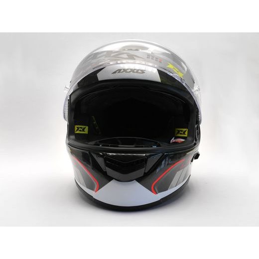 INTEGRÁLNÍ HELMA AXXIS RACER GP CARBON SV SPIKE A0 LESKLÁ PERLEŤOVÁ BÍLÁ XXL