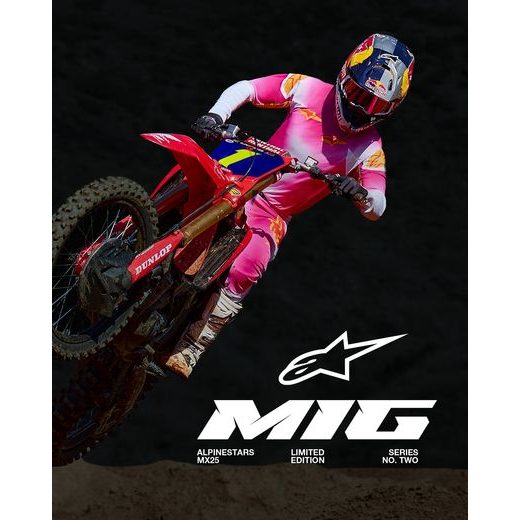 KALHOTY SUPERTECH LIMITOVANÁ EDICE MIG, ALPINESTARS (RŮŽOVÁ FLUO/BÍLÁ/ORANŽOVÁ) 2025