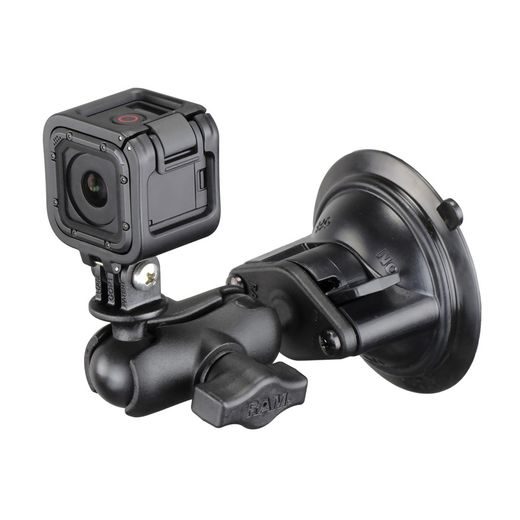 KOMPLETNÍ SESTAVA DRŽÁKU AKČNÍCH KAMER S PŘÍSAVKOU, RAM MOUNTS