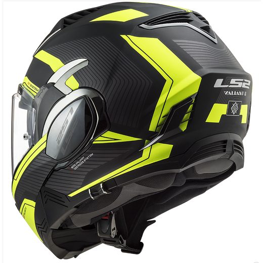 LS2 PŘEKLOPNÁ PŘILBA FF900 VALIANT II REVO MATT BLACK H-V YELLOW P/J