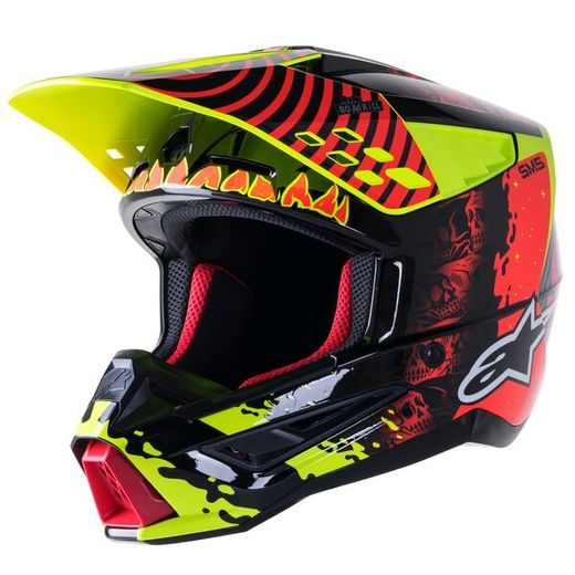 PŘILBA ALPINESTARS S-M5 SOLAR FLARE (ŽLUTÁ FLUO/ČERVENÁ FLUO/ČERNÁ) 2023