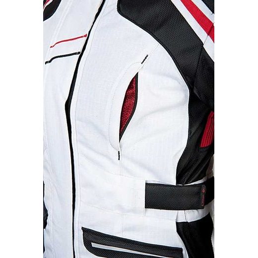 MBW DÁMSKÁ TEXTILNÍ MOTO BUNDA NIKITA BÍLO ČERVENÁ