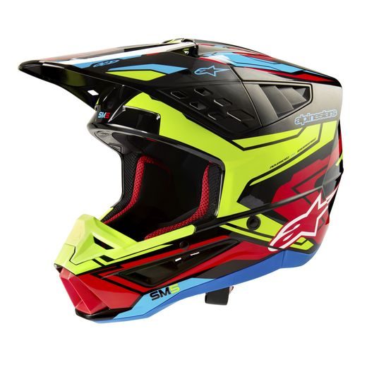 PŘILBA ALPINESTARS S-M5 ACTION 2 (ŽLUTÁ FLUO/ČERVENÁ FLUO) 2024