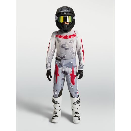 DRES FLUID LONE YOUTH, ALPINESTARS, DĚTSKÉ (ŠEDÁ CAMO/BÍLÁ/ČERVENÁ) 2027
