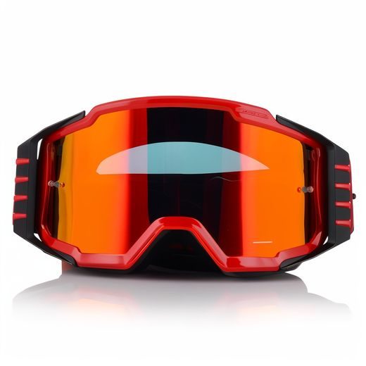 LS2 CHARGER PRO GOGGLE RED WITH IRIDIUM VISOR