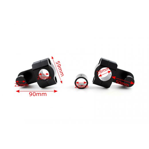 ZVÝŠENÍ ŘÍDÍTEK ADVENTURE 50MM ŘIDÍTKA 22/22 MM A 22/28,6 MM STŘÍBRNÉ