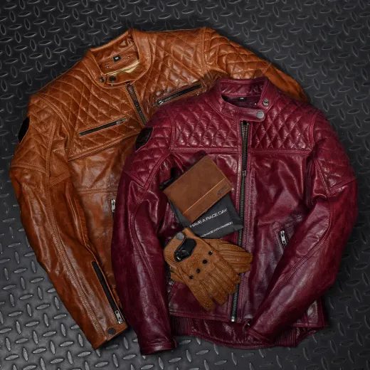 4SR DÁMSKÁ KOŽENÁ MOTO BUNDA SCRAMBLER LADY WINE VEL 40