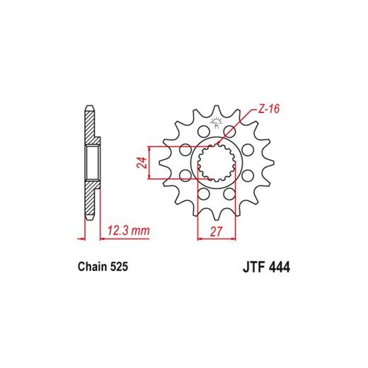 ŘETĚZOVÉ KOLEČKO PRO SEKUNDÁRNÍ ŘETĚZY TYPU 525, JT (17 ZUBŮ)