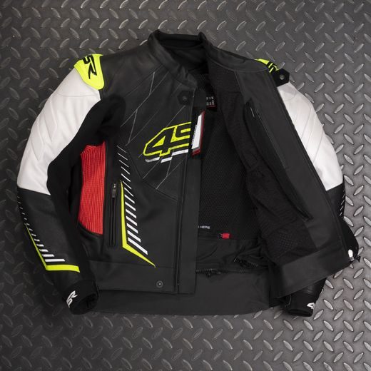4SR PÁNSKÁ KOŽENÁ MOTO BUNDA CLUB SPORT AR NEON