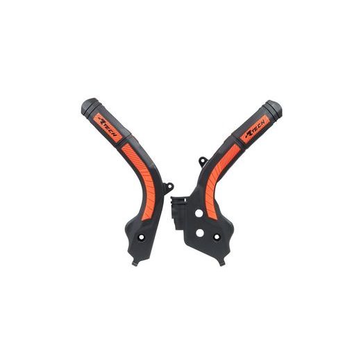 PROTEKTORY RÁMU KTM, RTECH (SADA, ČERNO-ORANŽOVÉ)
