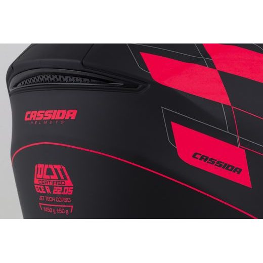 PŘILBA CASSIDA JET TECH ROXOR (ČERNÁ MATNÁ/ČERVENÁ FLUO/ŠEDÁ)