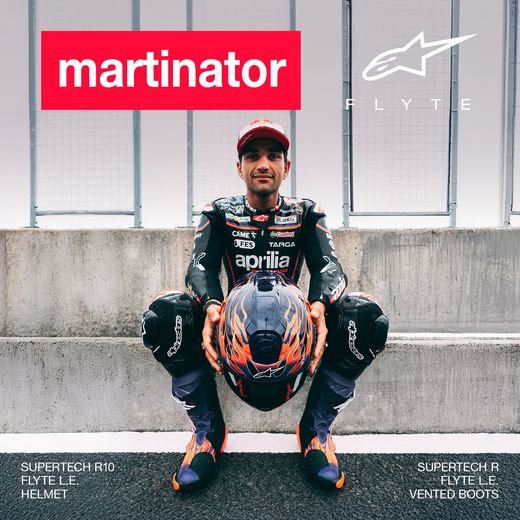 PŘILBA SUPERTECH R10 FLYTE LIMITOVANÁ EDICE JORGE MARTIN, ALPINESTARS (FIALOVÁ/ČERVENÁ) 2026