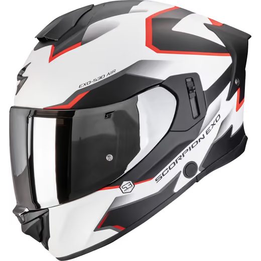 SCORPION INTEGRÁLNÍ MOTO PŘILBA EXO-530 AIR CLIP MATNÁ BÍLO/ČERNO/ČERVENÁ