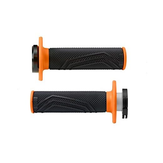 GRIPY LOCK-ON D100 (OFFROAD) DÉLKA 125/130 MM (6 VAČEK), DOMINO (ČERNO-ORANŽOVÉ)