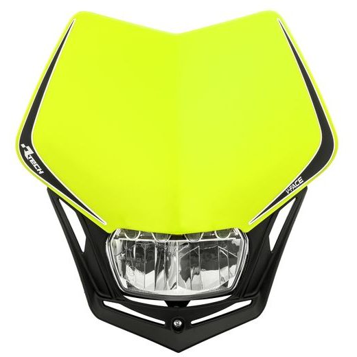 UNI PŘEDNÍ MASKA VČETNĚ SVĚTLA V-FACE FULL LED, RTECH (NEON ŽLUTÁ/ČERNÁ)