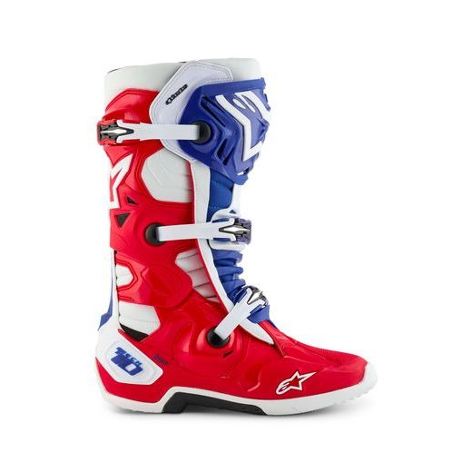 BOTY TECH 10 LIMITOVANÁ EDICE FORTITUDE, ALPINESTARS (BÍLÁ/MODRÁ/ČERVENÁ) 2025
