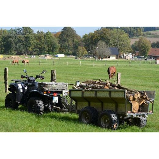 MULTIFUNKČNÍ VOZÍK ZA ČTYŘKOLKU, VČETNĚ VELKÉ, SKLOPNÉ KORBY A RAMENA