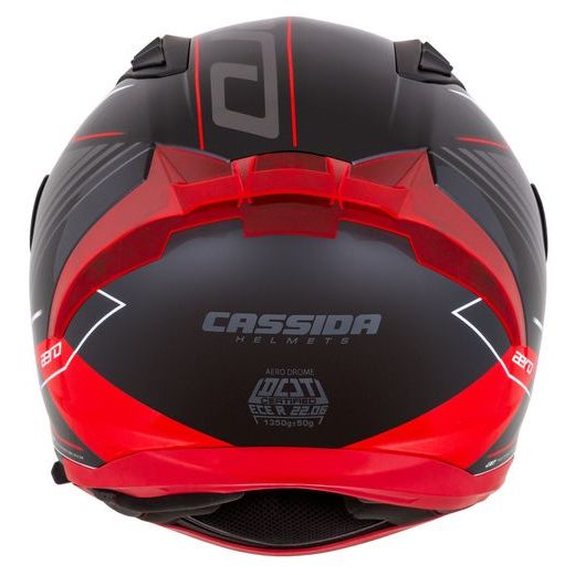 PŘILBA CASSIDA AERO DROME (ČERNÁ PERLEŤ/ČERVENÁ/BÍLÁ/ŠEDÁ)