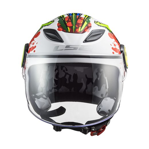LS2 DĚTSKÁ OTEVŘENÁ MOTO PŘILBA OF602 FUNNY CROCO GLOSS WHITE