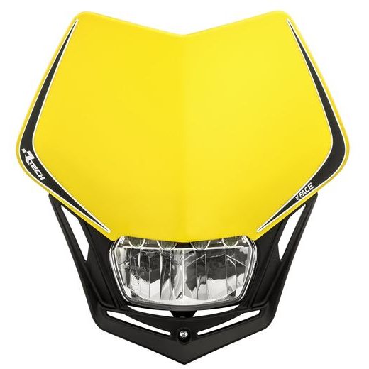 UNI PŘEDNÍ MASKA VČETNĚ SVĚTLA V-FACE FULL LED, RTECH (ŽLUTÁ/ČERNÁ)