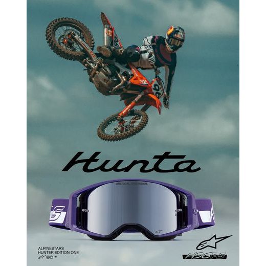 BRÝLE SUPERTECH VISION HUNTA96 XXV, ALPINESTARS (FIALOVÁ/BÍLÁ, ZRCADLOVÉ STŘÍBRNÉ PLEXI) 2026