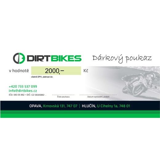 DÁRKOVÝ POUKAZ 2000 KČ