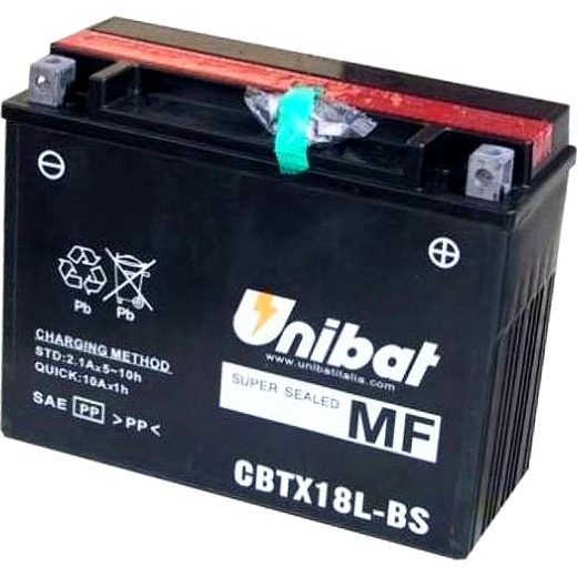 MOTOBATERIE CBTX18L-BS (YTX18L-BS) 280A, 21AH, 12V, 205X87X162MM, 260A - AGM