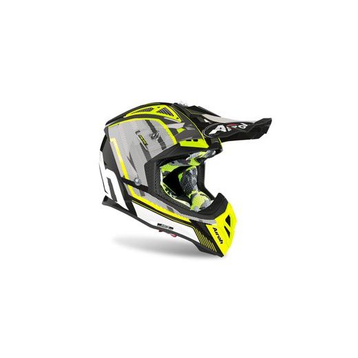 PŘILBA AVIATOR NOVAK 2.3 GLOW 2.3 AMS2, AIROH - ITÁLIE (ŽLUTÁ/ČERNÁ/ŠEDÁ)