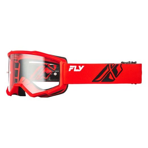 BRÝLE FOCUS, FLY RACING - USA (ČERVENÉ/ČERNÉ - ČÍRÉ PLEXI)